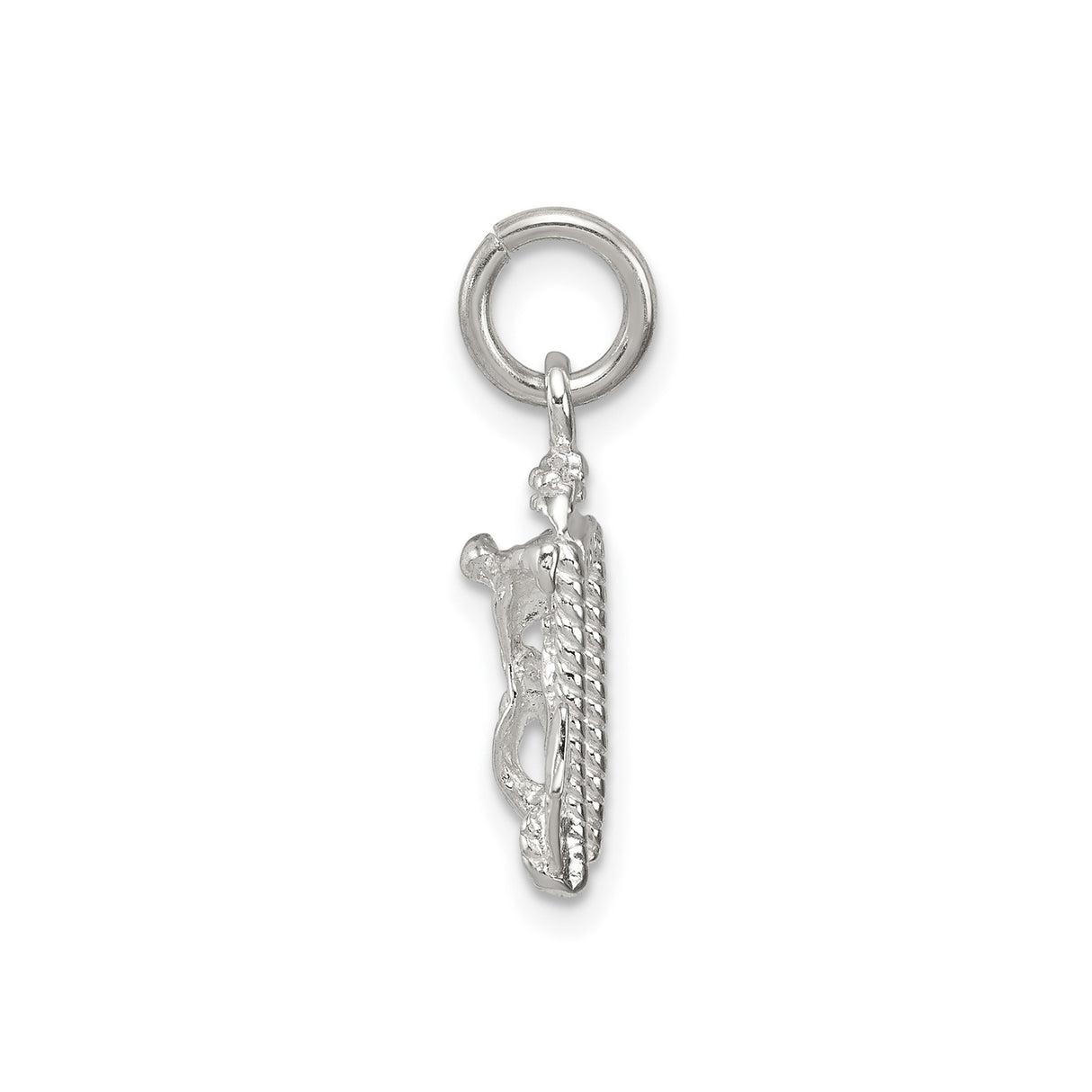 Sterling Silver Anchor Cross Pendant with Twisted Rope Detail, Nautical and Religious Theme