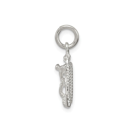 Sterling Silver Anchor Cross Pendant with Twisted Rope Detail, Nautical and Religious Theme