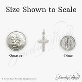 Sterling Silver Crucifix Cross Pendant with INRI and Wood Grain Texture for Men and Women