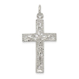 Sterling Silver Crucifix Pendant with Ornate Filigree Cross and INRI Detail