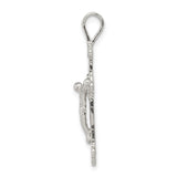 Sterling Silver Crucifix Cross Pendant with Mid Relief Jesus Figure Design