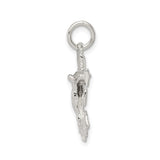 Sterling Silver Crucifix Cross Pendant with Jerusalem Design and Sculpted Angel Details