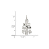 Sterling Silver Crucifix Cross Pendant with Jerusalem Design and Sculpted Angel Details