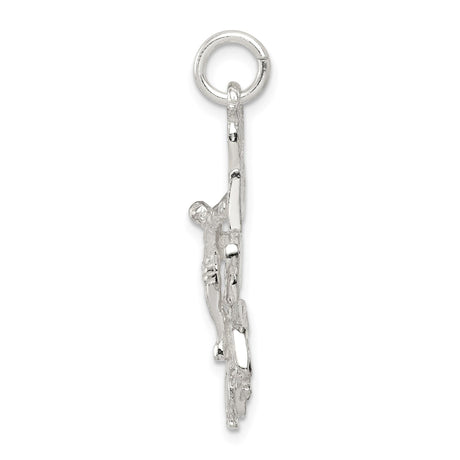 Sterling Silver Crucifix Cross Pendant with Eastern Orthodox Design for Unisex
