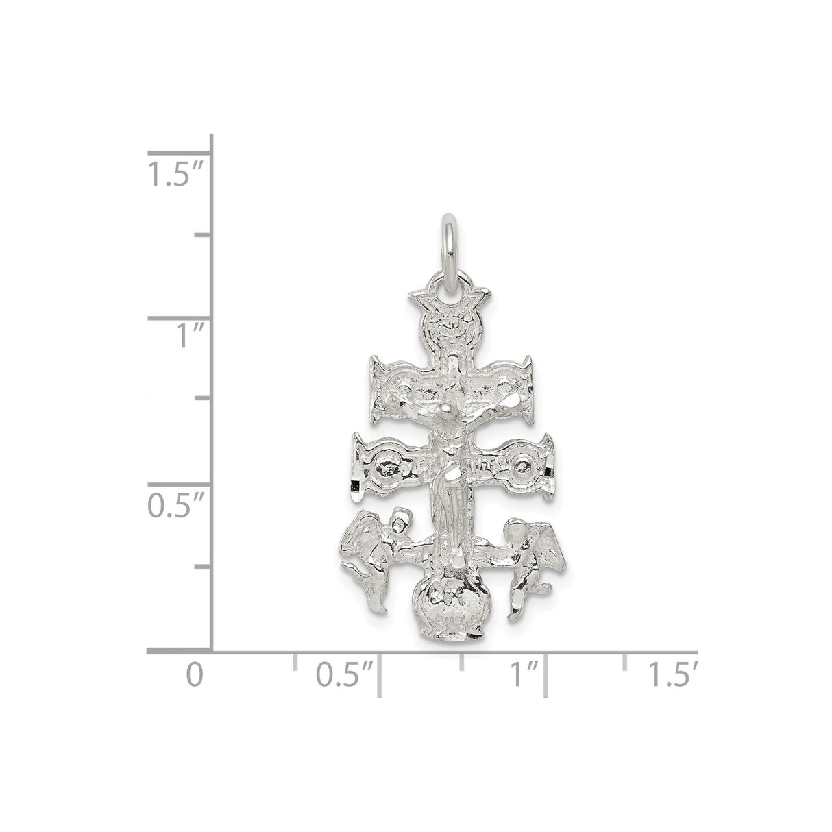Sterling Silver Crucifix Cross Pendant with Eastern Orthodox Design for Unisex