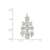 Sterling Silver Crucifix Cross Pendant with Eastern Orthodox Design for Unisex