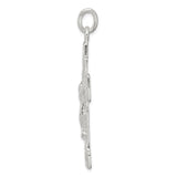 Sterling Silver Crucifix Pendant with Dimensional Latin Cross and Christ Figure Religious Design