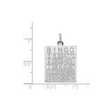 Sterling Silver Bingo Card Pendant, Detailed Game Board Design, Unisex Charm