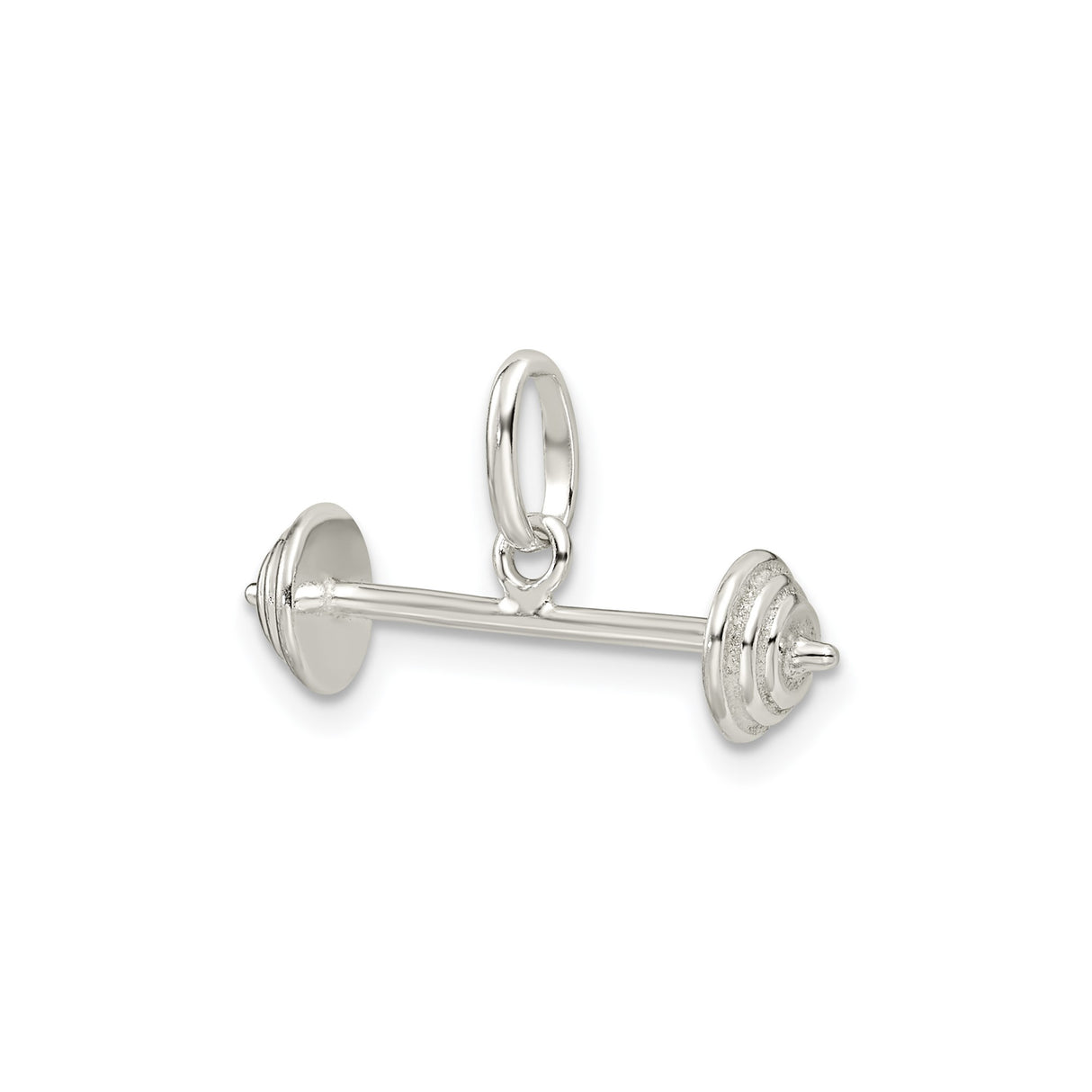 Sterling Silver Barbell Pendant, Dumbbell Charm Symbolizing Strength and Dedication, Unisex Fitness Jewelry