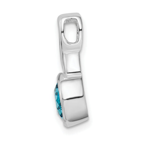 Blue CZ Charm Pendant in Real 925 Sterling Silver