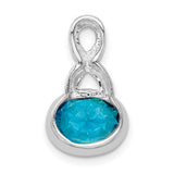 Blue CZ Charm Pendant in Real 925 Sterling Silver
