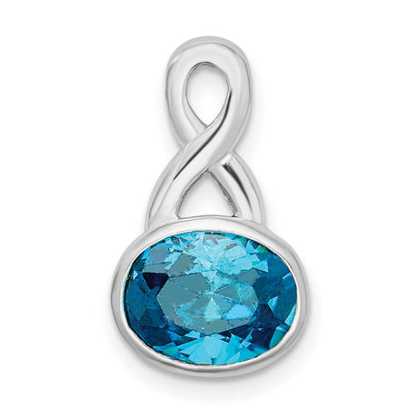 Blue CZ Charm Pendant in Real 925 Sterling Silver