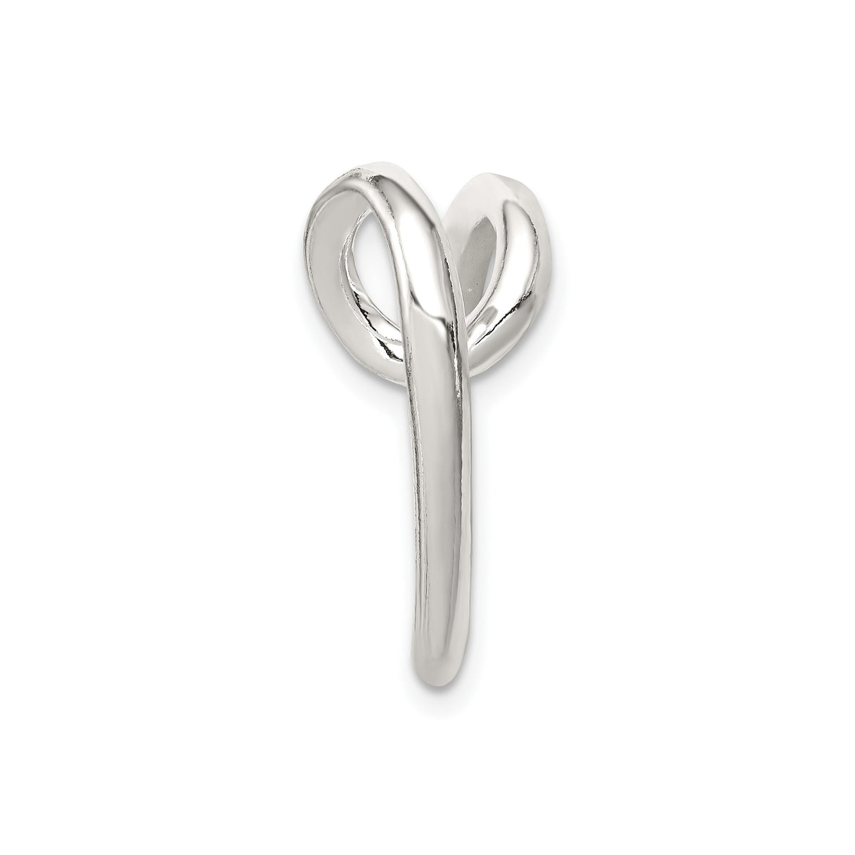 Sterling Silver Open Heart Pendant, Minimalist Modern Design for Women
