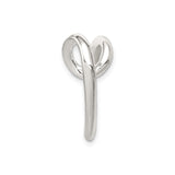 Sterling Silver Open Heart Pendant, Minimalist Modern Design for Women