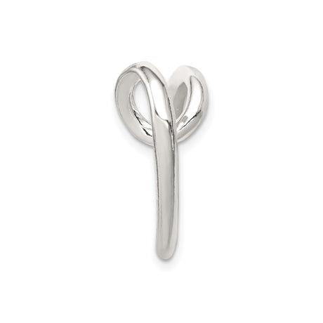 Sterling Silver Open Heart Pendant, Minimalist Modern Design for Women