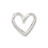Sterling Silver Open Heart Pendant, Minimalist Modern Design for Women