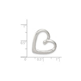 Sterling Silver Open Heart Pendant, Minimalist Modern Design for Women