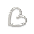 Sterling Silver Open Heart Pendant, Minimalist Modern Design for Women