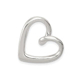 Sterling Silver Open Heart Pendant, Minimalist Modern Design for Women
