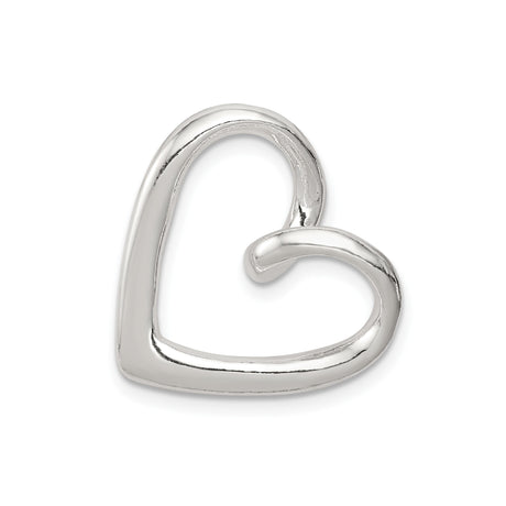 Sterling Silver Open Heart Pendant, Minimalist Modern Design for Women