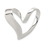 Sterling Silver Heart Pendant, Abstract Open Design, Minimalist Modern Style for Women