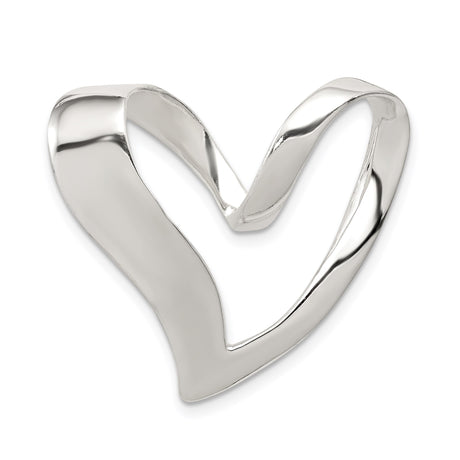 Sterling Silver Heart Pendant, Abstract Open Design, Minimalist Modern Style for Women