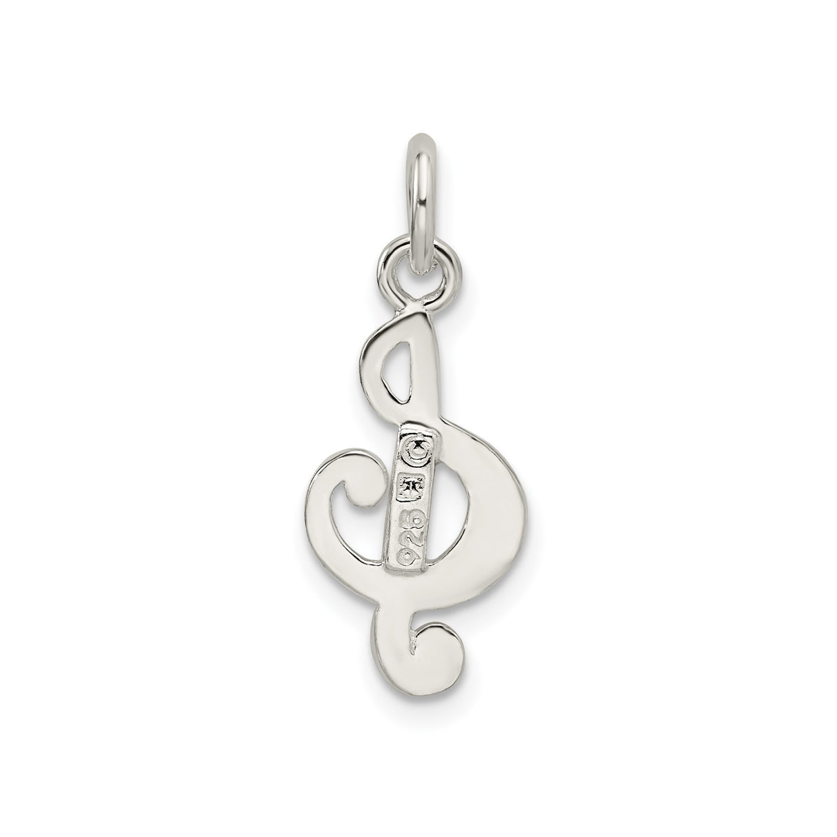 Sterling Silver Treble Clef Pendant, Music Note Charm for Women or Unisex Jewelry