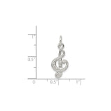 Sterling Silver Treble Clef Pendant, Music Note Charm for Women or Unisex Jewelry