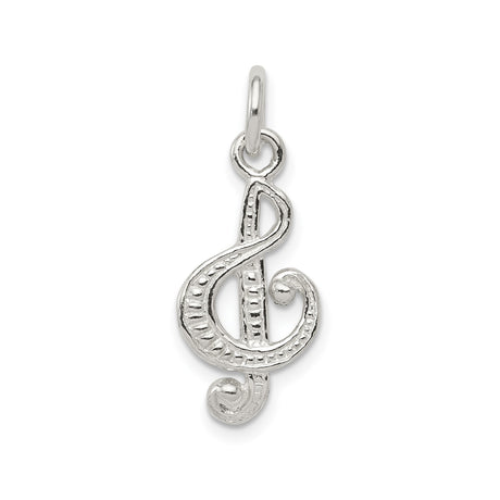 Sterling Silver Treble Clef Pendant, Music Note Charm for Women or Unisex Jewelry