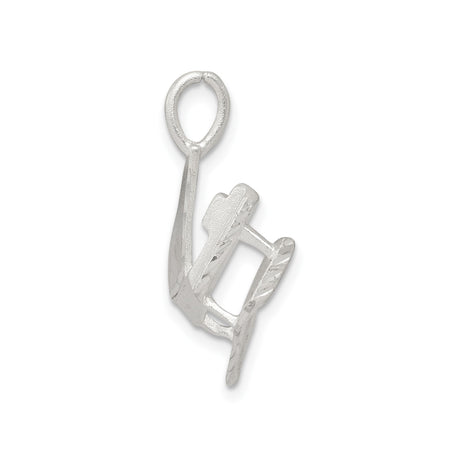 Sterling Silver Grand Piano Pendant, Sculpted Baby Grand Charm for Musicians or Pianists