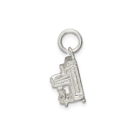 Sterling Silver Coffin Pendant with Bow and Handles, Gothic Casket Charm for Unisex or Bracelet