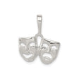 Sterling Silver Comedy and Tragedy Mask Pendant, Theater Drama Charm for Actors