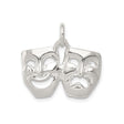 Sterling Silver Comedy and Tragedy Mask Pendant, Greek Theater Drama Charm
