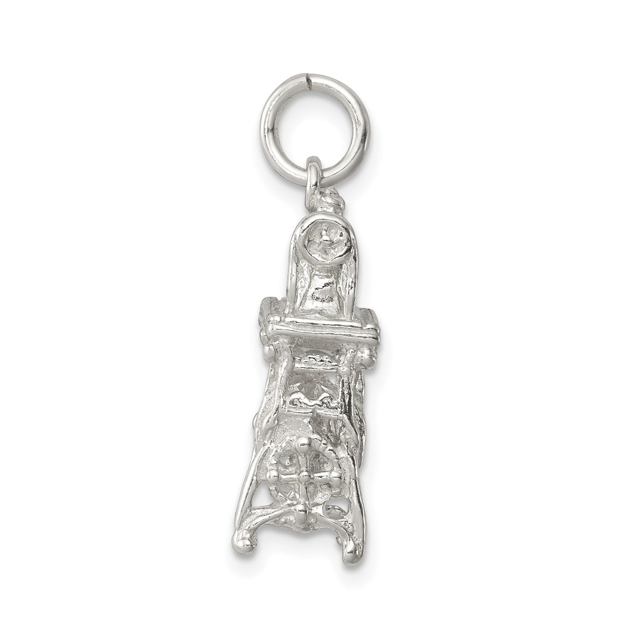 Sterling Silver Sewing Machine Pendant, Vintage Treadle Design Craft Charm