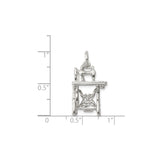Sterling Silver Sewing Machine Pendant, Vintage Treadle Design Craft Charm