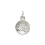 Sterling Silver Smiley Face Pendant with Cutout Design, Fun Emoji Theme