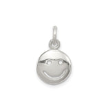 Sterling Silver Smiley Face Pendant with Cutout Design, Fun Emoji Theme