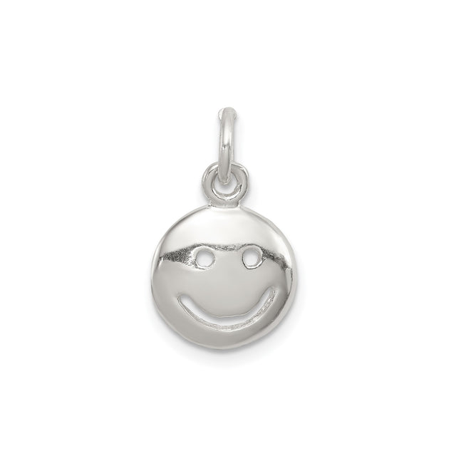 Sterling Silver Smiley Face Pendant with Cutout Design, Fun Emoji Theme