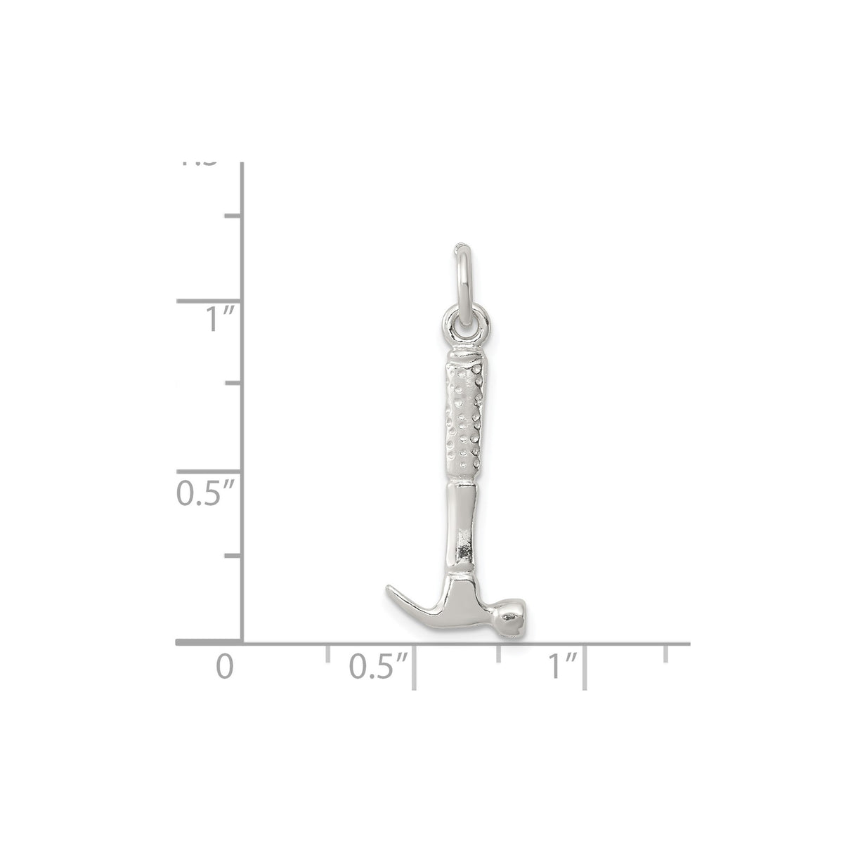 Sterling Silver Hammer Charm Pendant, Claw Hammer Design, DIY Tool Theme Jewelry