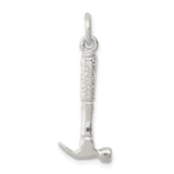 Sterling Silver Hammer Charm Pendant, Claw Hammer Design, DIY Tool Theme Jewelry