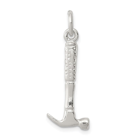 Sterling Silver Hammer Charm Pendant, Claw Hammer Design, DIY Tool Theme Jewelry
