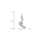 Sterling Silver Whistle Pendant with Realistic Detail, Sports Leadership Theme