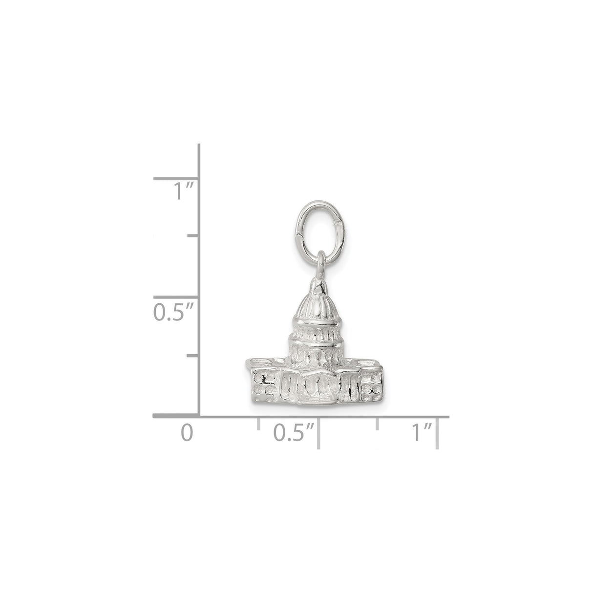 Sterling Silver Capitol Building Pendant, Detailed Dome Charm, Patriotic Washington DC Souvenir