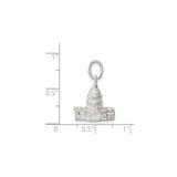 Sterling Silver Capitol Building Pendant, Detailed Dome Charm, Patriotic Washington DC Souvenir