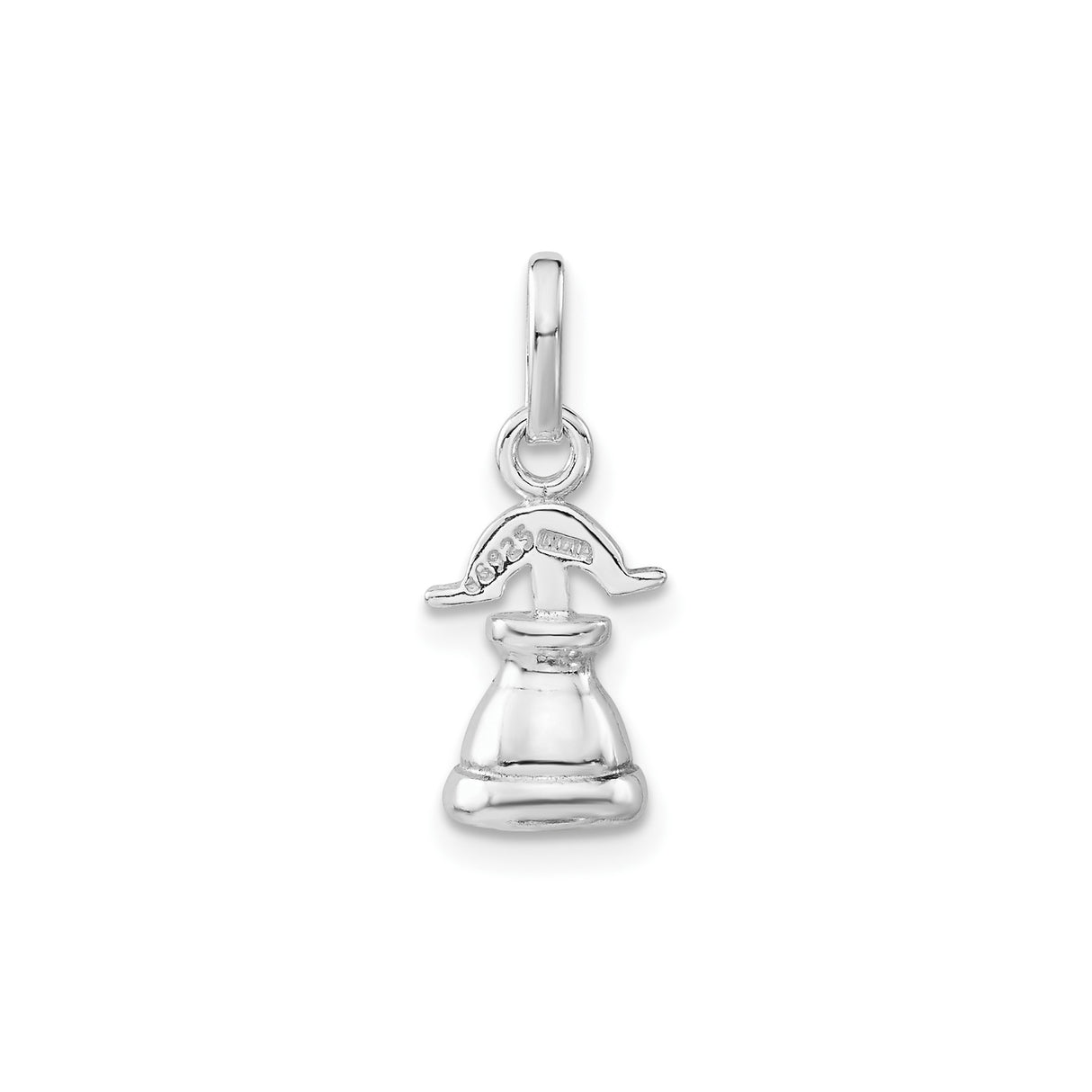 Sterling Silver Nun Habit Pendant, Catholic Religious Charm with Traditional Habit Design