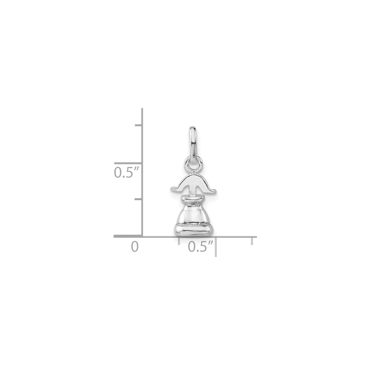 Sterling Silver Nun Habit Pendant, Catholic Religious Charm with Traditional Habit Design