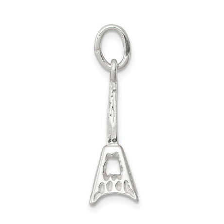 Sterling Silver Electric Guitar Pendant, V Style Rock Jewelry Charm for Music Lovers