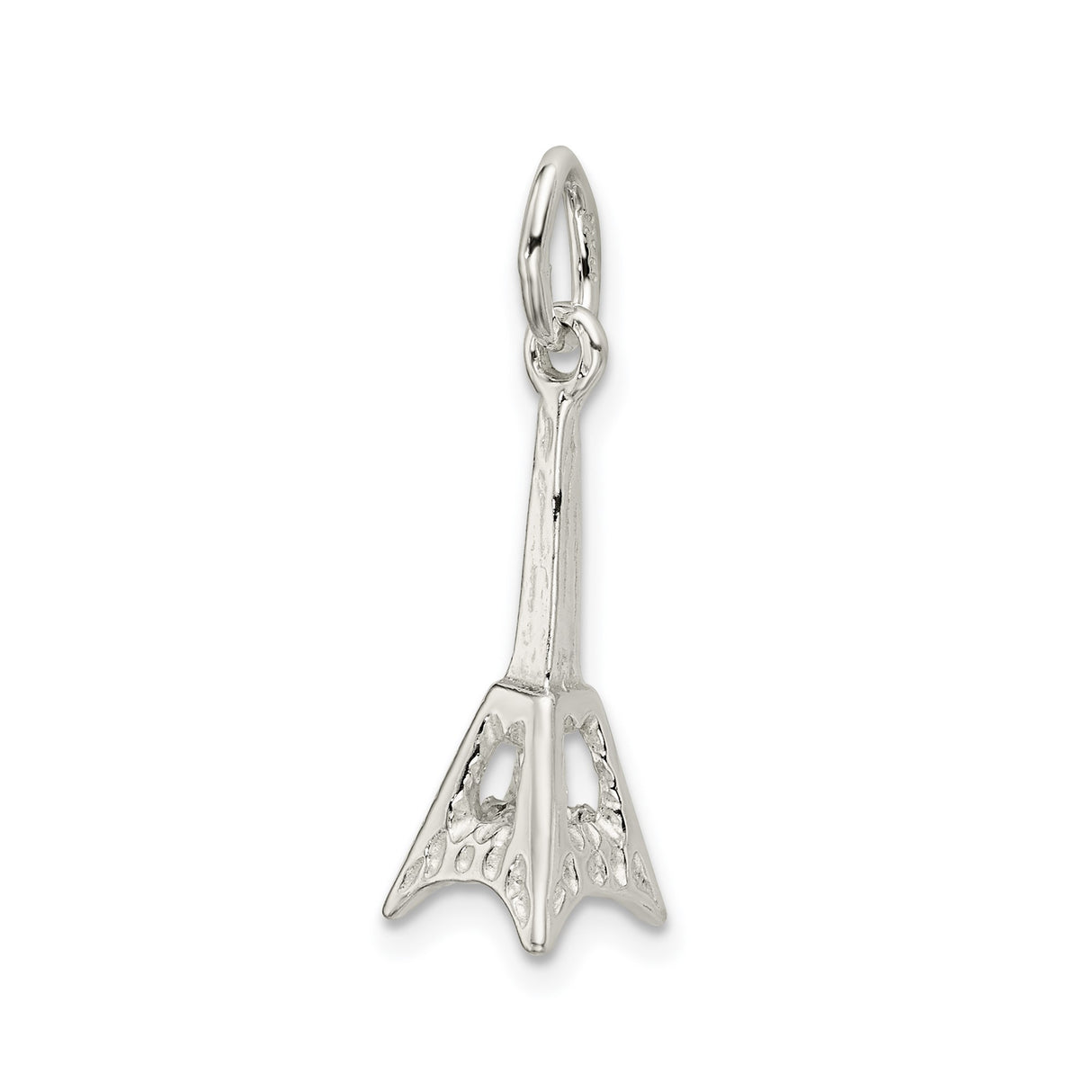 Sterling Silver Electric Guitar Pendant, V Style Rock Jewelry Charm for Music Lovers