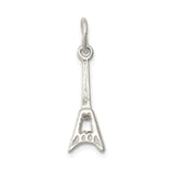 Sterling Silver Electric Guitar Pendant, V Style Rock Jewelry Charm for Music Lovers