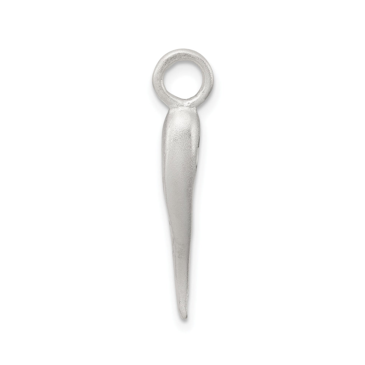 Sterling Silver Italian Horn Pendant, Curved Amulet for Protection and Luck